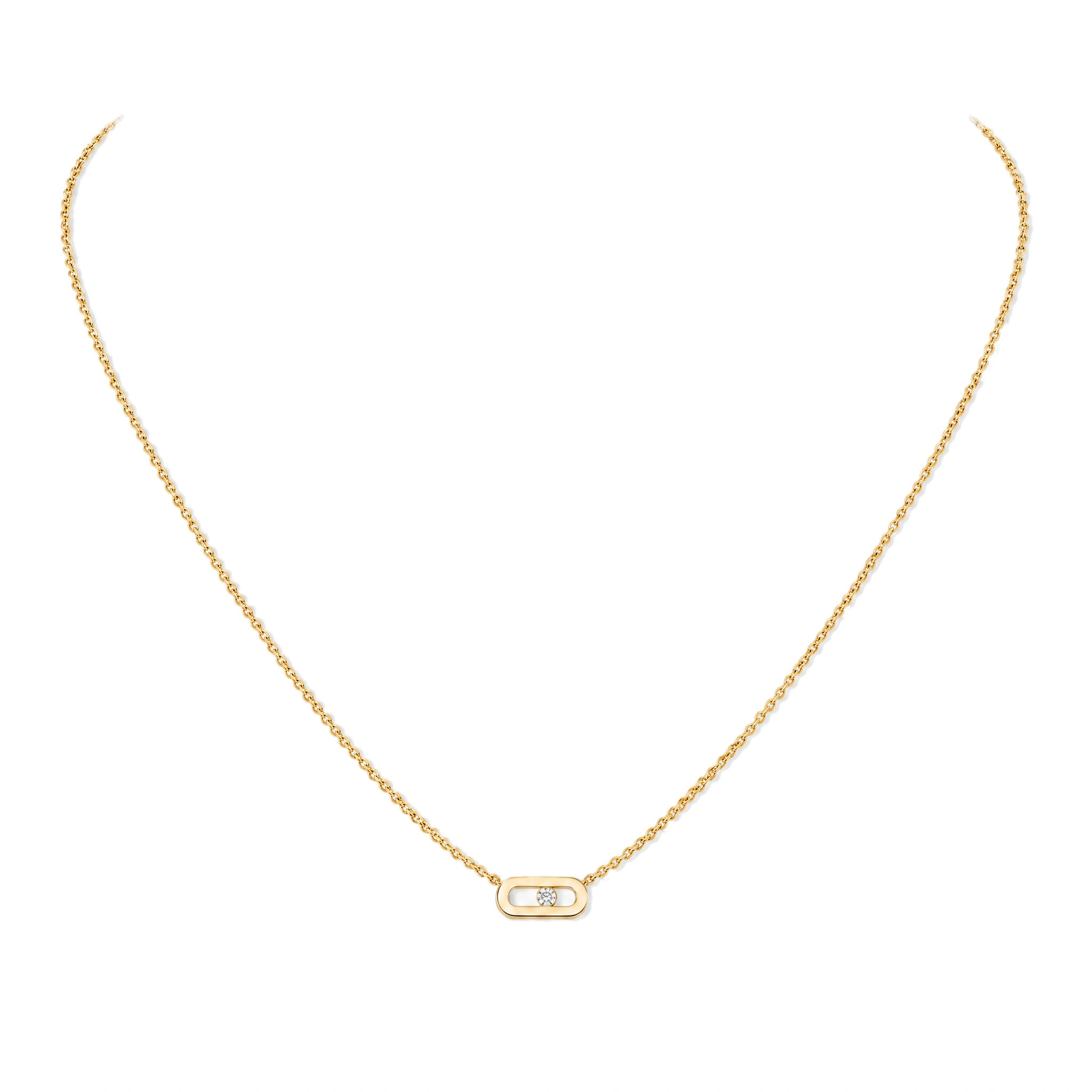 Messika Move Uno Necklace in 18K Yellow Gold, Mini Model Messika Move Uno Necklace in 18K Yellow Gold, Mini Model | Fine Necklaces | Coveti
