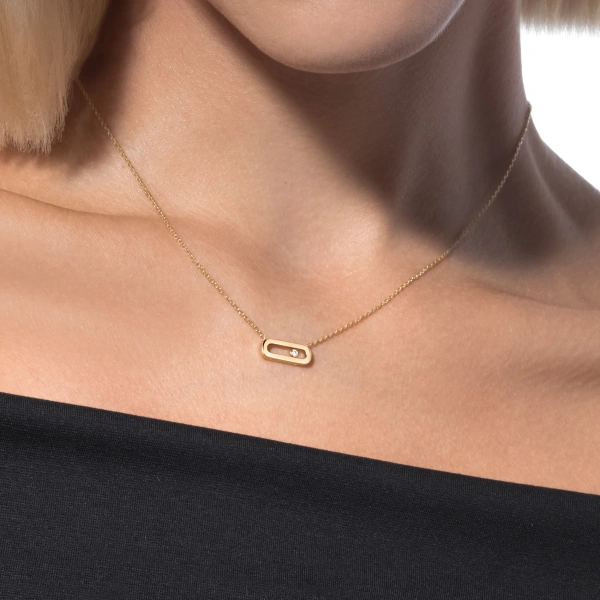 Messika Move Uno Necklace in 18K Yellow Gold | Fine Necklaces | Coveti