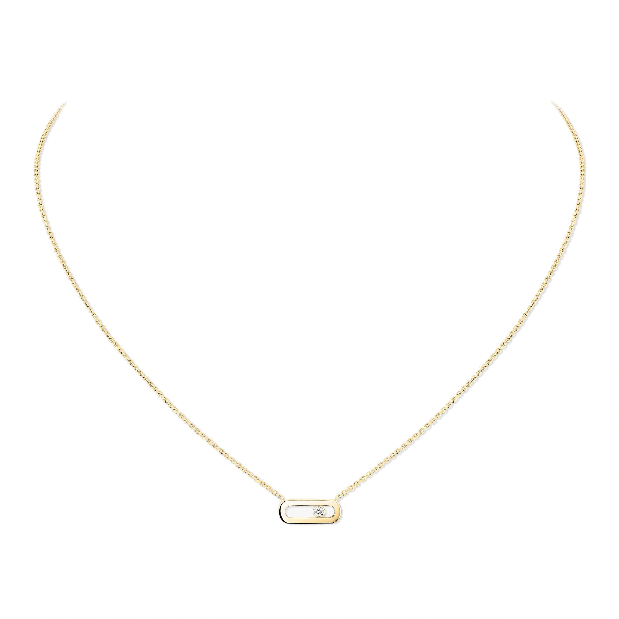 Messika Move Uno Necklace in 18K Yellow Gold Messika Move Uno Necklace in 18K Yellow Gold | Fine Necklaces | Coveti