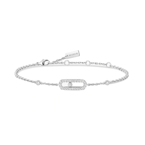 Move Uno Pave Bracelet in 18K White Gold