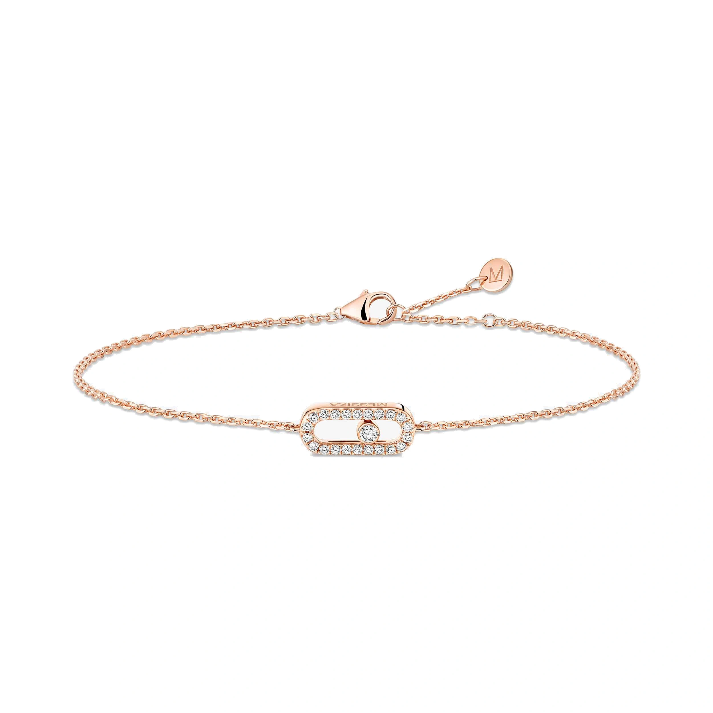 Messika Move Uno Pave Children's Bracelet in 18K Pink Gold, Mini Model Messika Move Uno Pave Children's Bracelet in 18K Pink Gold, Mini Model | Fine Bracelets | Coveti