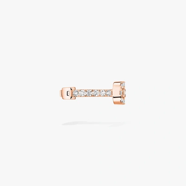 Messika Move Uno Pave Clip Earring in 18K Pink Gold | Fine Earrings | Coveti