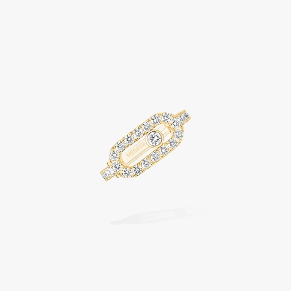 Messika Move Uno Pave Clip Earring in 18K Yellow Gold | Fine Earrings | Coveti