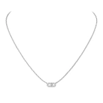 Messika Move Uno Pave Necklace in 18K White Gold, Mini Model | Fine Necklaces | Coveti