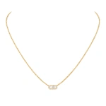Messika Move Uno Pave Necklace in 18K Yellow Gold, Mini Model | Fine Necklaces | Coveti