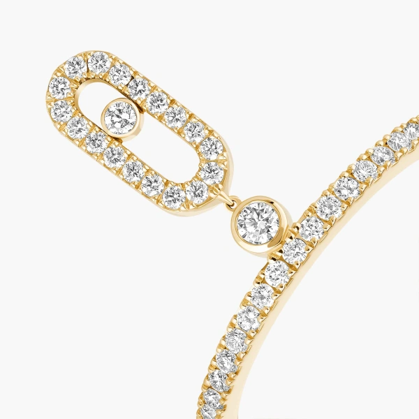Messika Move Uno Pave Ring with Drop Motif in 18K Yellow Gold | Fine Rings | Coveti