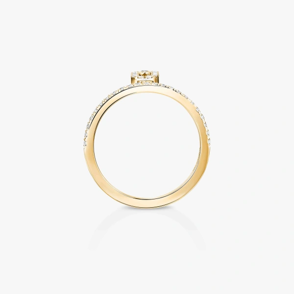 Messika Move Uno Pave Ring with Drop Motif in 18K Yellow Gold | Fine Rings | Coveti