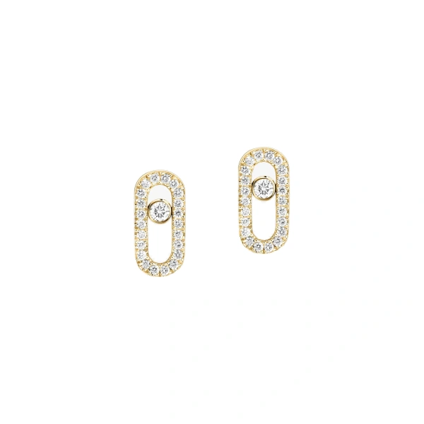 Move Uno Pave Stud Earrings in 18K Yellow Gold