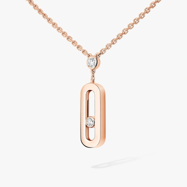 Messika Move Uno Pendant Necklace in 18K Pink Gold, Small Model | Fine Necklaces | Coveti