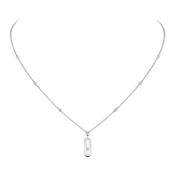 Move Uno Pendant Necklace in 18K White Gold, Small Model