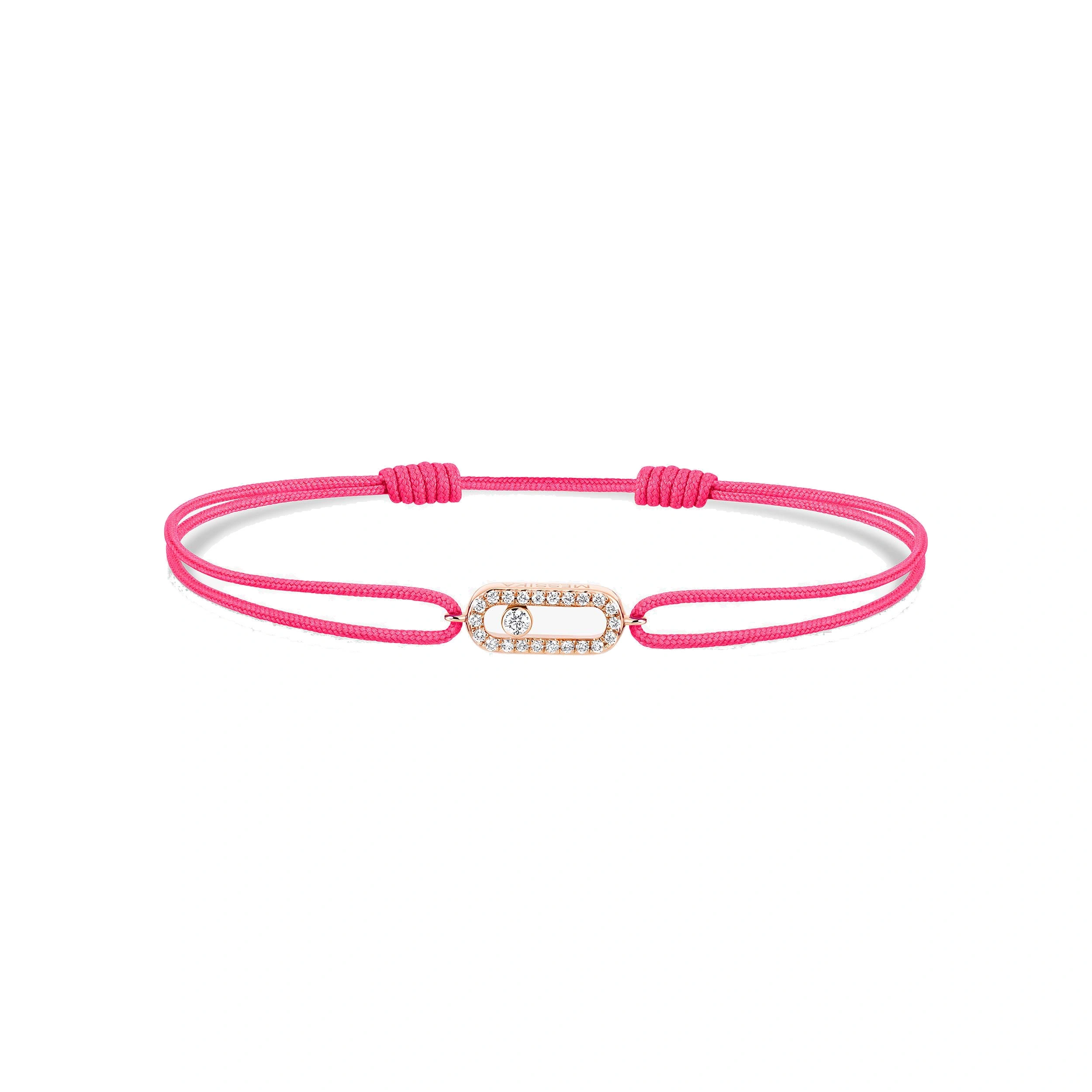Messika Move Uno Pink Cord Bracelet in 18K Pink Gold Messika Move Uno Pink Cord Bracelet in 18K Pink Gold | Fine Bracelets | Coveti