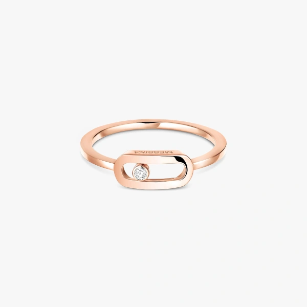 Messika Move Uno Ring in 18K Pink Gold, Small Model | Fine Rings | Coveti