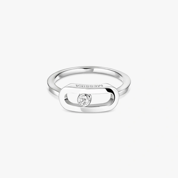 Messika Move Uno Ring in 18K White Gold, Large Model | Fine Rings | Coveti