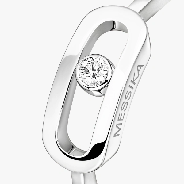 Messika Move Uno Ring in 18K White Gold, Large Model | Fine Rings | Coveti