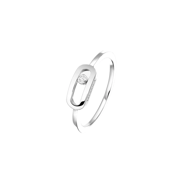 Messika Move Uno Ring in 18K White Gold, Small Model | Fine Rings | Coveti
