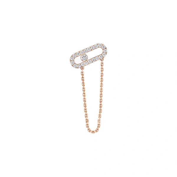 Move Uno Single Chain Earring in 18K Pink Gold