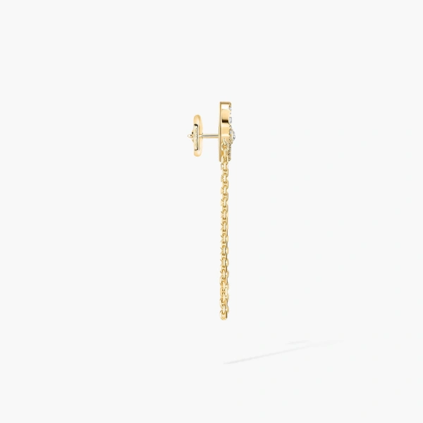 Messika Move Uno Single Chain Earring in 18K Yellow Gold | Fine Earrings | Coveti