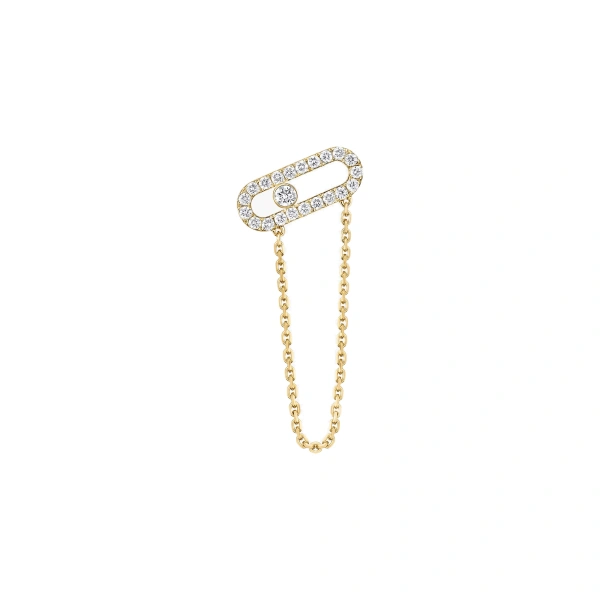Move Uno Single Chain Earring in 18K Yellow Gold