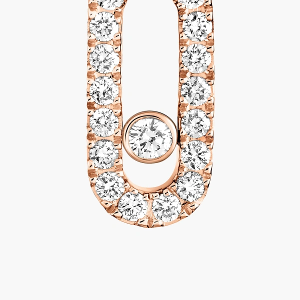 Messika Move Uno Single Drop Earring in 18K Pink Gold | Fine Earrings | Coveti
