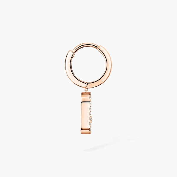 Messika Move Uno Single Drop Earring in 18K Pink Gold | Fine Earrings | Coveti