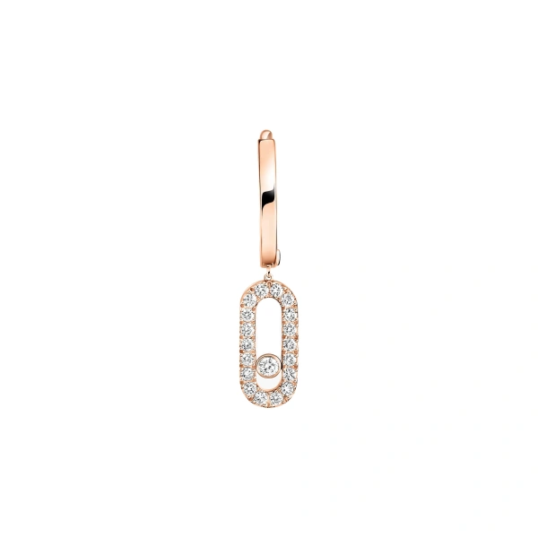 Messika Move Uno Single Drop Earring in 18K Pink Gold | Fine Earrings | Coveti