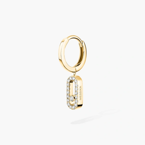 Messika Move Uno Single Drop Earring in 18K Yellow Gold | Fine Earrings | Coveti