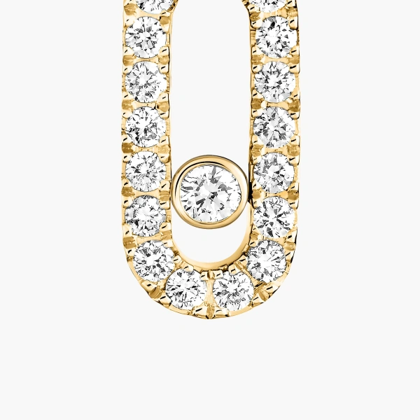 Messika Move Uno Single Drop Earring in 18K Yellow Gold | Fine Earrings | Coveti