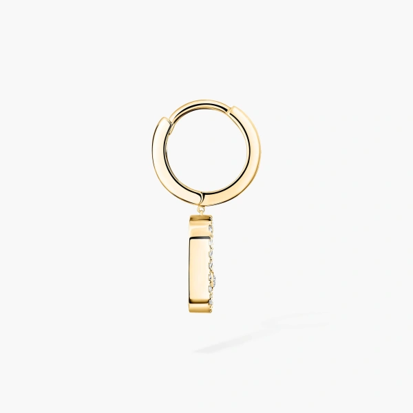Messika Move Uno Single Drop Earring in 18K Yellow Gold | Fine Earrings | Coveti