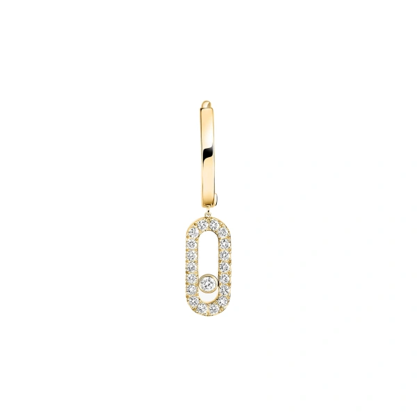 Messika Move Uno Single Drop Earring in 18K Yellow Gold | Fine Earrings | Coveti
