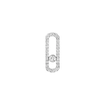 Messika Move Uno Single Pave Earring in 18K White Gold, Right | Fine Earrings | Coveti