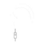 Messika Move Uno Single Pave Earring in 18K White Gold | Fine Earrings | Coveti