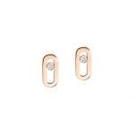 Messika Move Uno Stud Earrings in 18K Pink Gold | Fine Earrings | Coveti