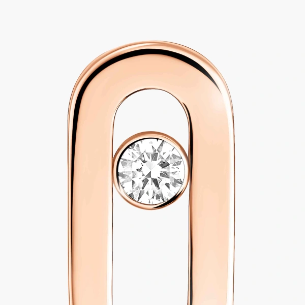 Messika Move Uno Stud Earrings in 18K Pink Gold | Fine Earrings | Coveti