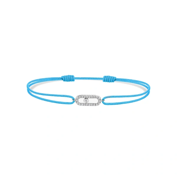 Move Uno Turquoise Cord Bracelet in 18K White Gold