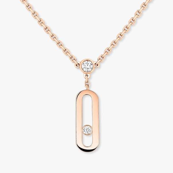 Messika Move Uno Two-Row Necklace in 18K Pink Gold | Fine Necklaces | Coveti