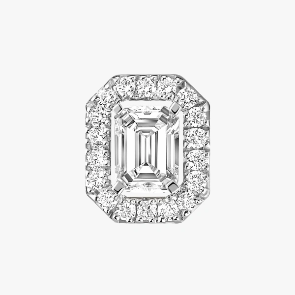 Messika My Twin Asymmetrical Earrings in 18K White Gold, Small Model | Fine Earrings | Coveti