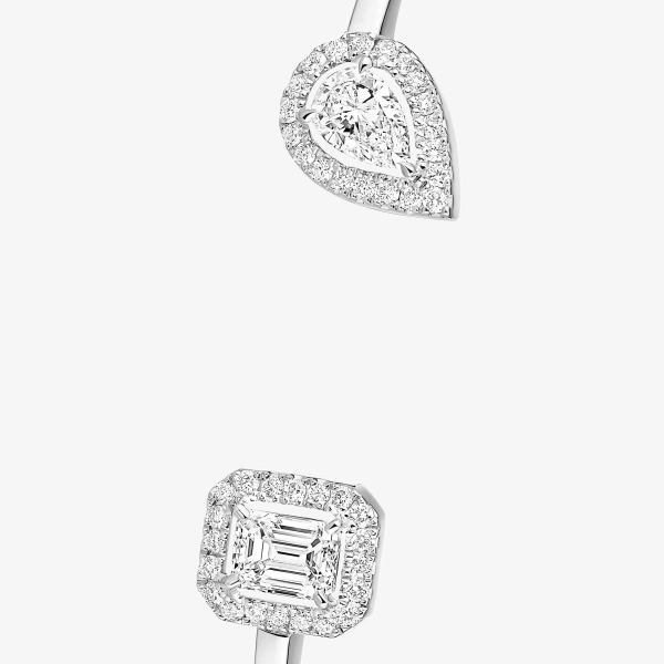 Messika My Twin Bangle in 18K White Gold, Small Model | Fine Bracelets | Coveti
