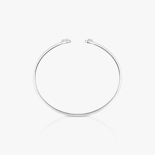 Messika My Twin Bangle in 18K White Gold, Small Model | Fine Bracelets | Coveti