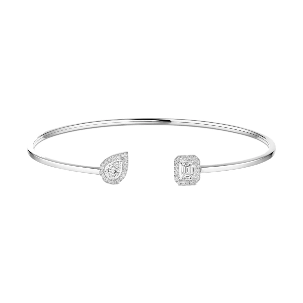 Messika My Twin Bangle in 18K White Gold, Small Model | Fine Bracelets | Coveti
