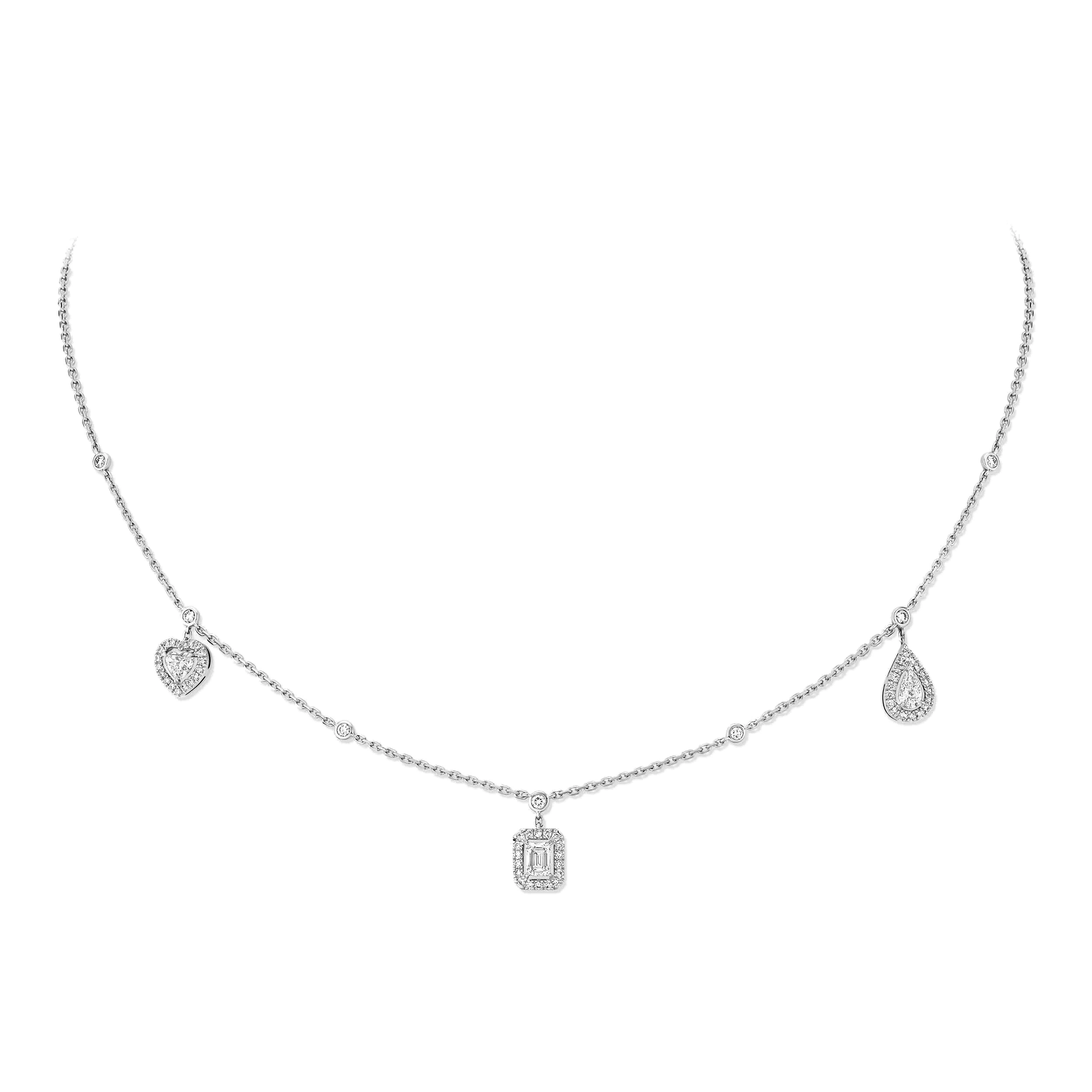 Messika My Twin Drop Pendant Necklace in 18K White Gold Messika My Twin Drop Pendant Necklace in 18K White Gold | Fine Necklaces | Coveti