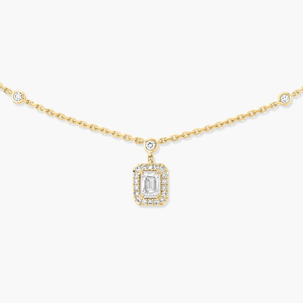 Messika My Twin Drop Pendant Necklace in 18K Yellow Gold | Fine Necklaces | Coveti
