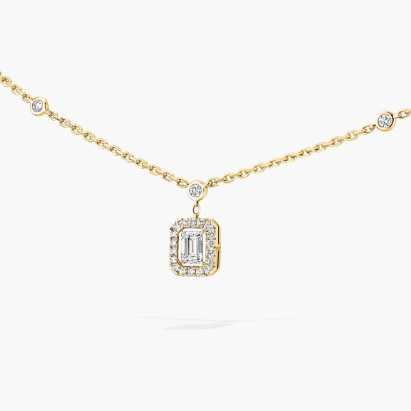 Messika My Twin Drop Pendant Necklace in 18K Yellow Gold | Fine Necklaces | Coveti