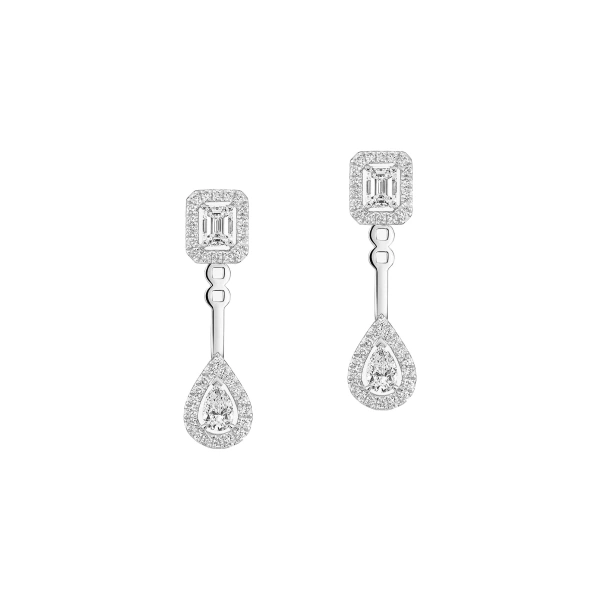 Messika My Twin Multi-Wear Earrings in 18K White Gold, Small Model | Fine Earrings | Coveti