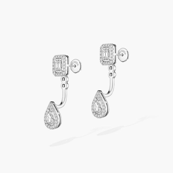 Messika My Twin Multi-Wear Earrings in 18K White Gold, Small Model | Fine Earrings | Coveti