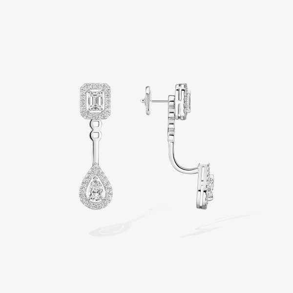 Messika My Twin Multi-Wear Earrings in 18K White Gold, Small Model | Fine Earrings | Coveti