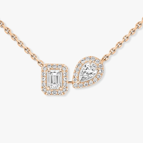 Messika My Twin Necklace in 18K Pink Gold | Fine Necklaces | Coveti