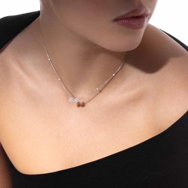 Messika My Twin Necklace in 18K White Gold | Fine Necklaces | Coveti