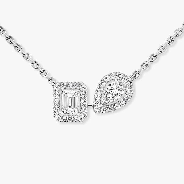 Messika My Twin Necklace in 18K White Gold | Fine Necklaces | Coveti