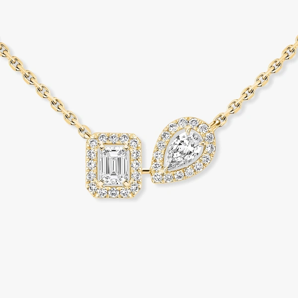 Messika My Twin Necklace in 18K Yellow Gold | Fine Necklaces | Coveti