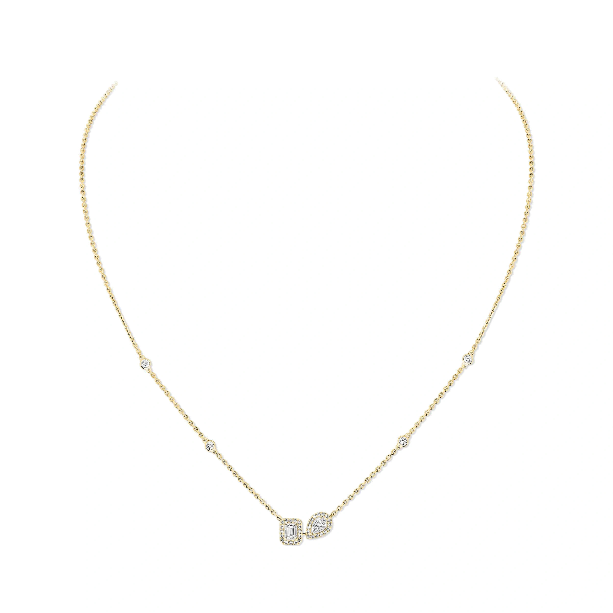 Messika My Twin Necklace in 18K Yellow Gold Messika My Twin Necklace in 18K Yellow Gold | Fine Necklaces | Coveti